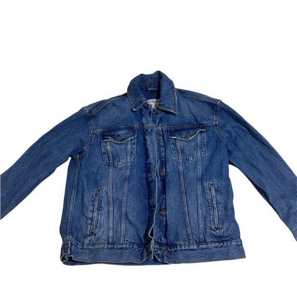 We The Free Dark and Light Blue Denim Jacket - Picture 5 of 7